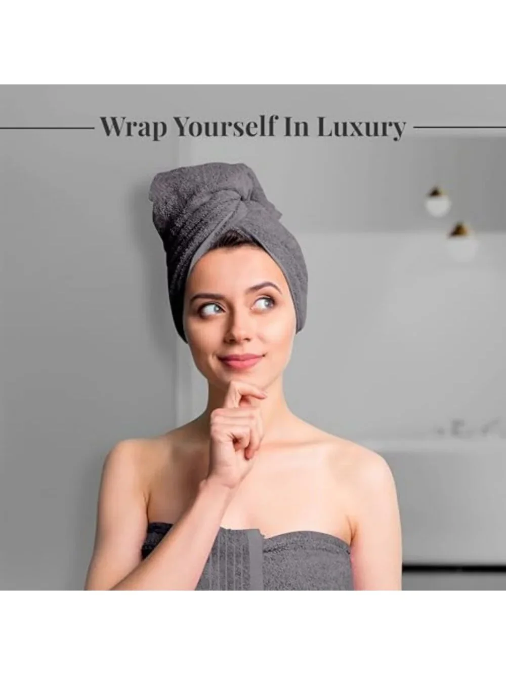 Luxury 8-Piece Towel Set - 2 XL Bath Towels, 2 Hand Towels, 4 Washcloths, Dark